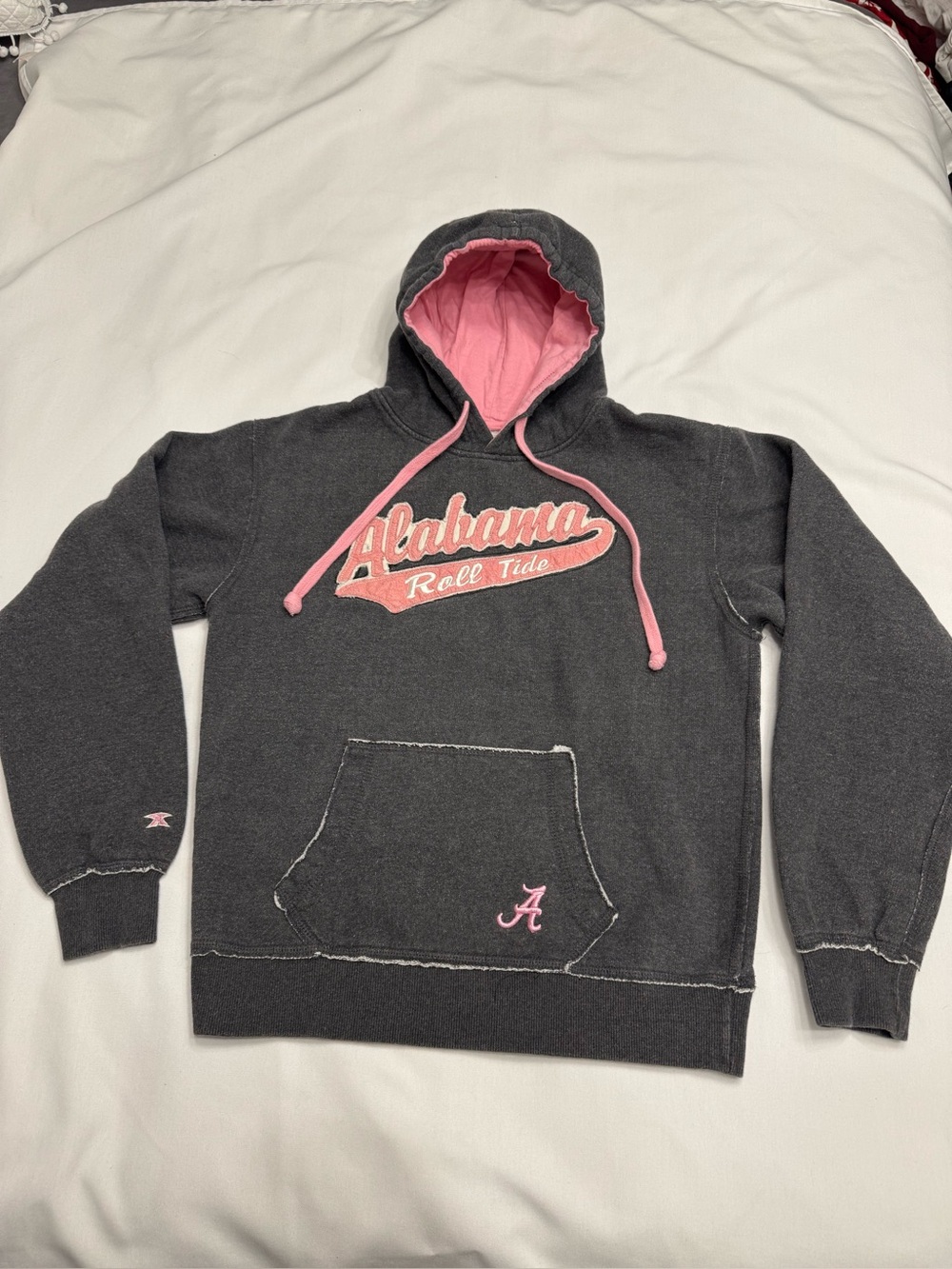 Women's Pressbox gray & pink Alabama  roll Tide hoodie sweatshirt  size medium